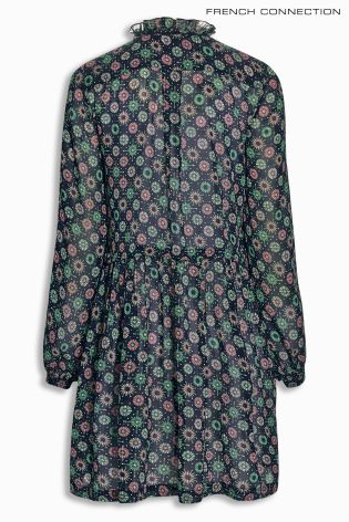 Green French Connection Medina Tile Print Dress